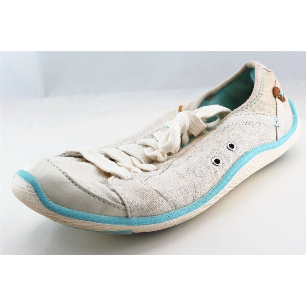 Dr. Scholl's Shoes Lace Up Fashion Sneakers Beige Fabric Women Shoes‎ 8 M